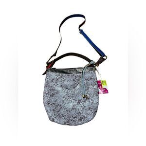 EBARRITO Leather Handbag mixed media boho crossbody